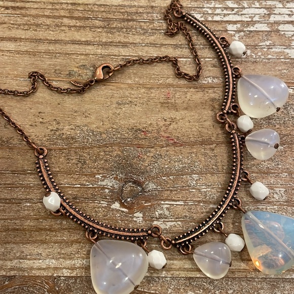 Vintage Avon SAQ Copper Bronze Tone Beaded Choker Collar Statement Necklace - Picture 3 of 4